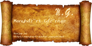Menyhért Günter névjegykártya